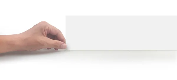 Handen Die Papier Leeg Houden Voor Een Briefpapier — Stockfoto