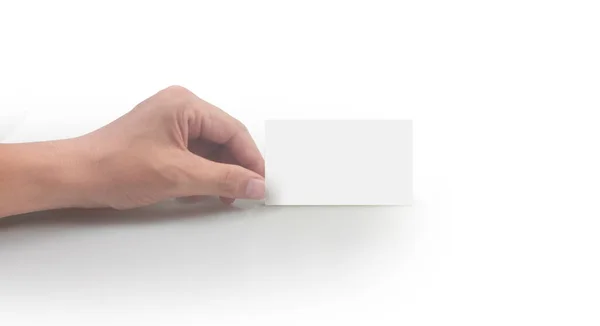 Крупним Планом Рука Тримає Віртуальну Картку Кредитна Картка Руці Ізольована — стокове фото
