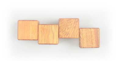 Ahşap küp şekil ve iş konseptine göre düzenlenir