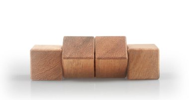 Ahşap küp şekil ve iş konseptine göre düzenlenir