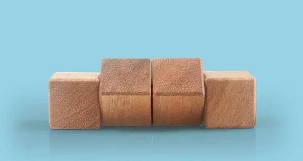 wood cube arrange in shape, business concept