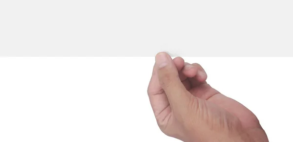 Руки Держат Руках Бумагу Бумаги — стоковое фото