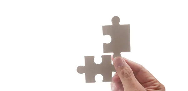 Connecting Jigsaw Puzzle Business Solutions Success — Stok fotoğraf