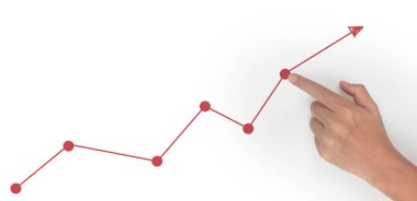 Finansal gösterge ve muhasebe piyasa analizi grafiklerinin el ele dokunması