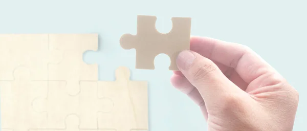 Connecting Jigsaw Puzzle Business Solutions Success Strategy Concept — Stock Photo, Image