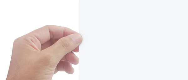 Руки Тримають Папір Пустим Листівкового Паперу — стокове фото
