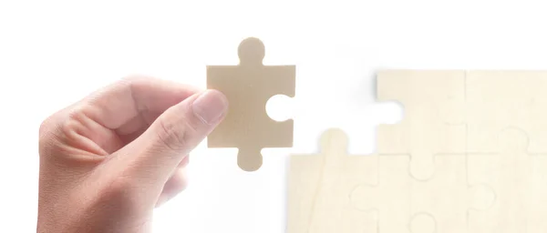 Connecting jigsaw puzzle. Business solutions success and strategy concept