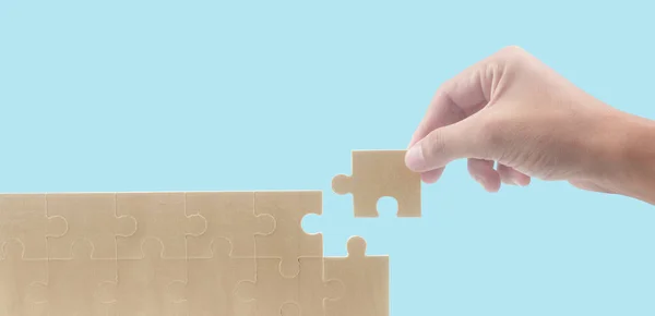 Connecting jigsaw puzzle. Business solutions success and strategy concept