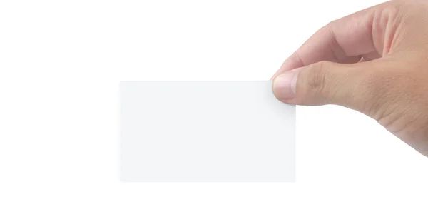 Zamknij Rękę Trzymając Wirtualną Kartę Karta Kredytowa Izolacji — Zdjęcie stockowe