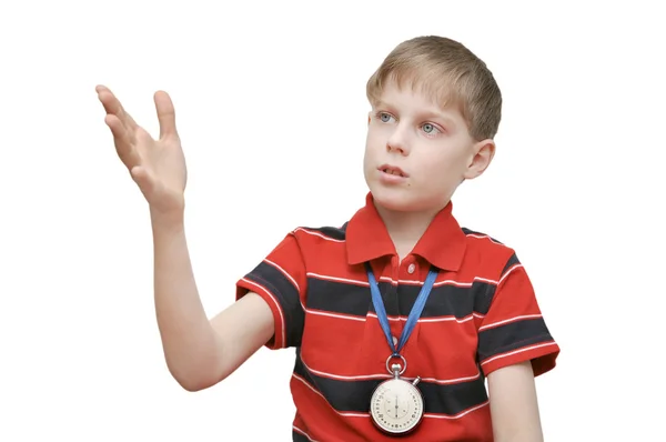 Child-trainer on a white background — Stock Photo, Image