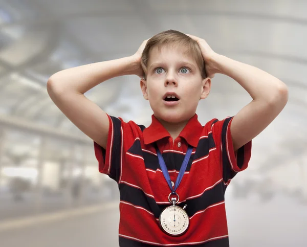 Enfant - le formateur s'inquiète pour l'équipe — Photo