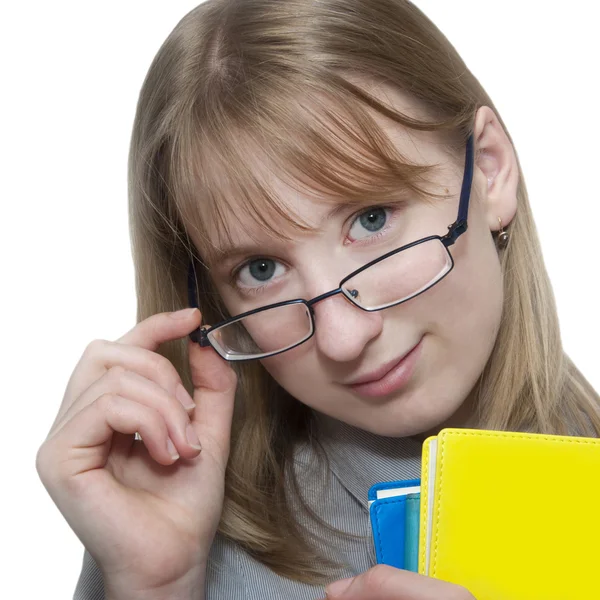 Cute young attractive student girl — Stock Photo, Image