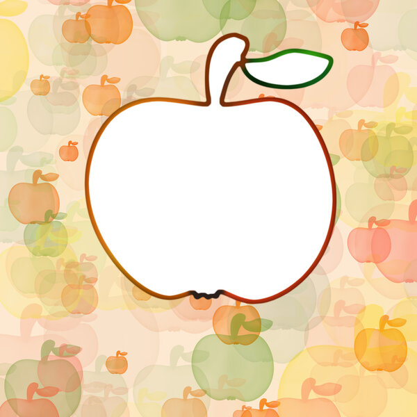 White apple on background with mult