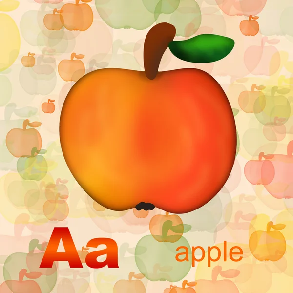 Alphabet. Letters Aa and apple — Stock Photo, Image