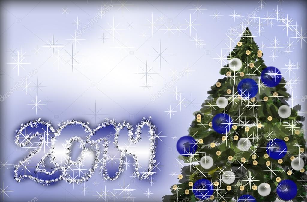 Christmas card with xmas tree