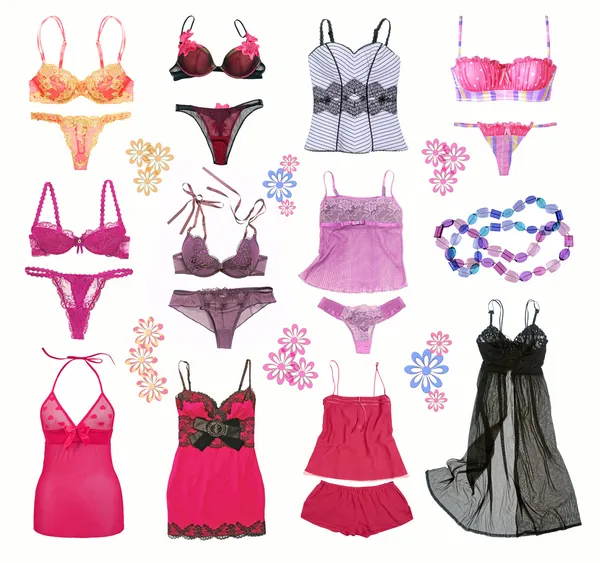 Collectie voor vrouwen lingerie — Stockfoto
