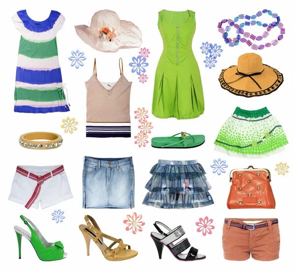 Collectie zomer kleding — Stockfoto