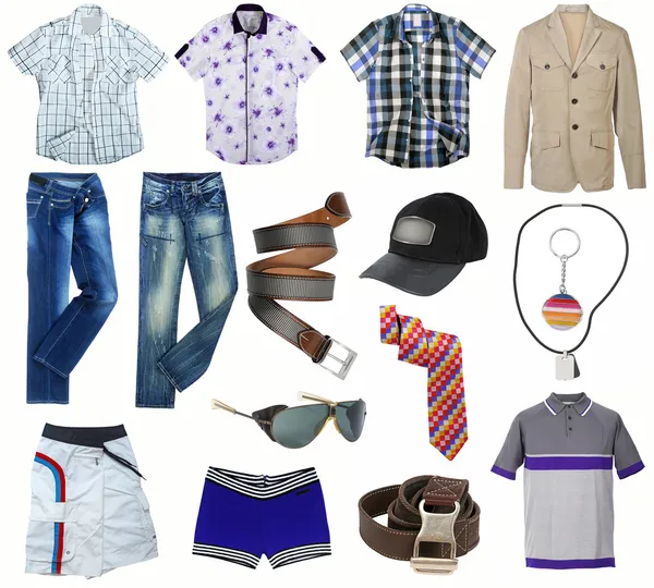 Manliga klädkollektion — Stockfoto
