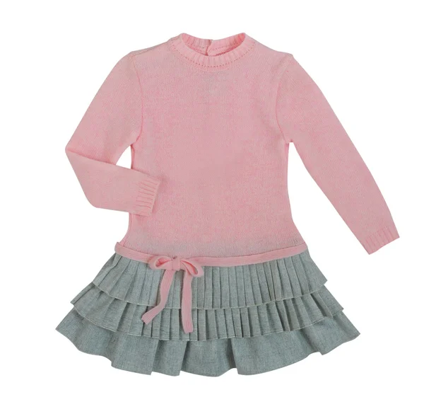 Růžové pletené šaty — Stock fotografie
