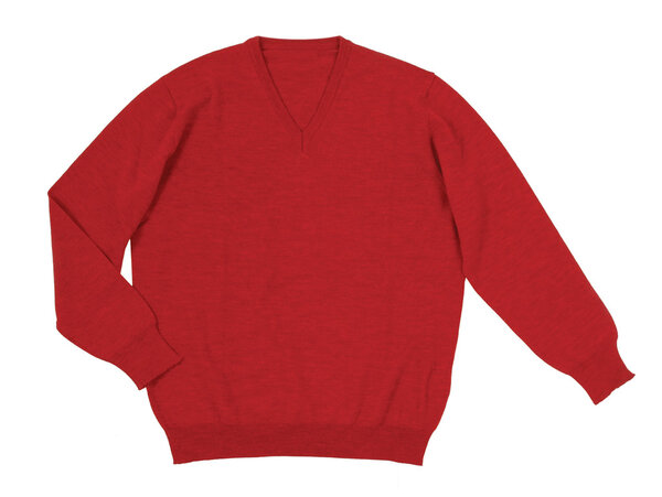 красный свитер

