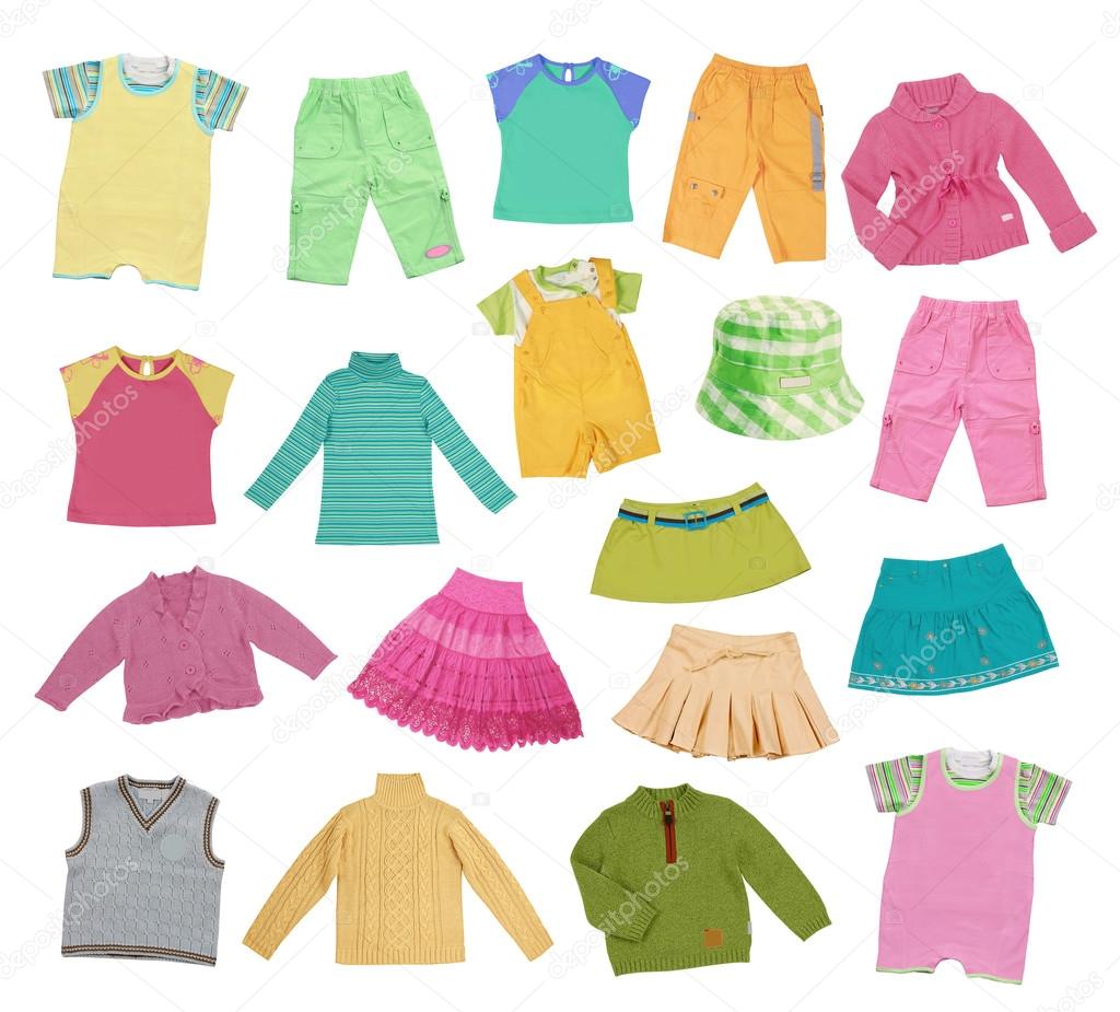 collection of children's clothing