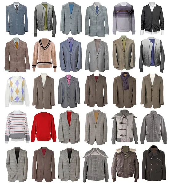 Collection of men's jackets — Stock Photo, Image