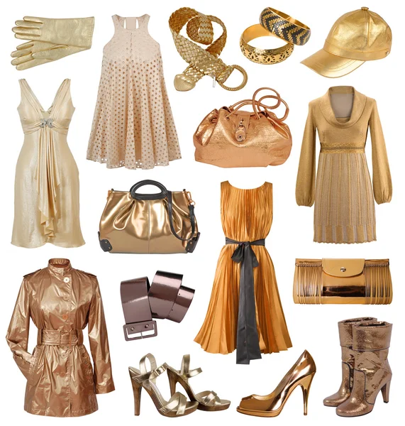 Collection of gold dress — Stock Photo, Image