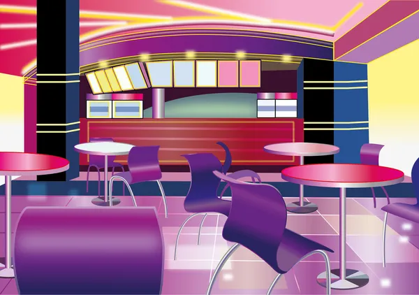 Interior of a modern bar (vector illustration) — Stock Vector