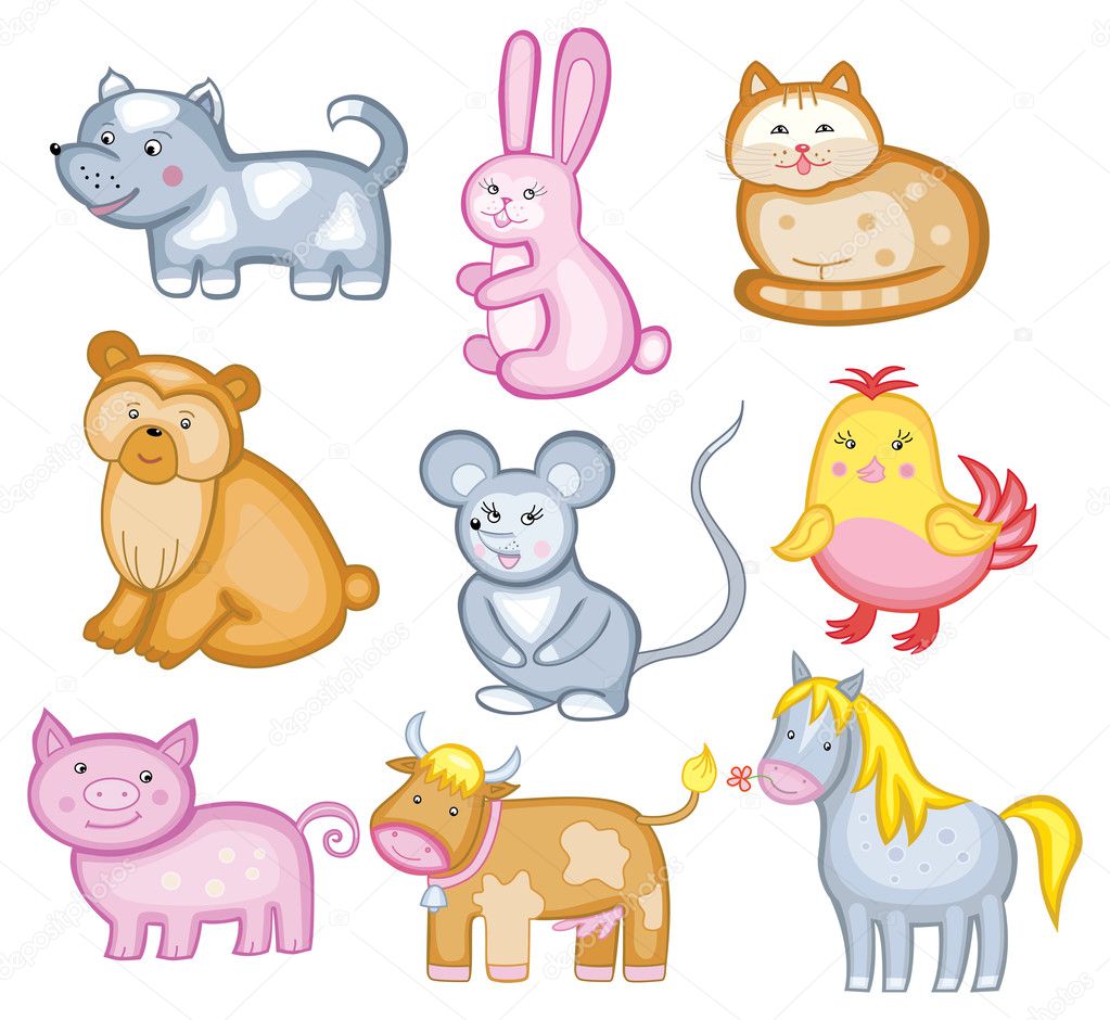 set of vector animal (isolated on white background)