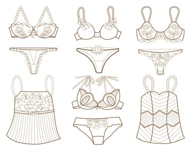 (boyama kitabı moda kadın iç çamaşırı koleksiyonu)