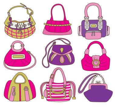 şık bayan çanta (vektör çizim topluluğu)