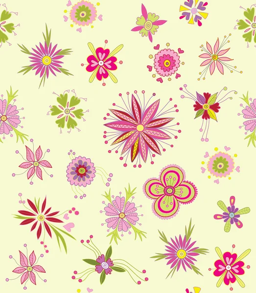 Seamless floral pattern (vector illustration) — Stock Vector