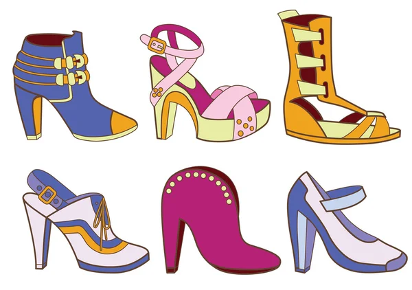 Колекція модного жіночого взуття (векторна ілюстрація ) — стоковий вектор