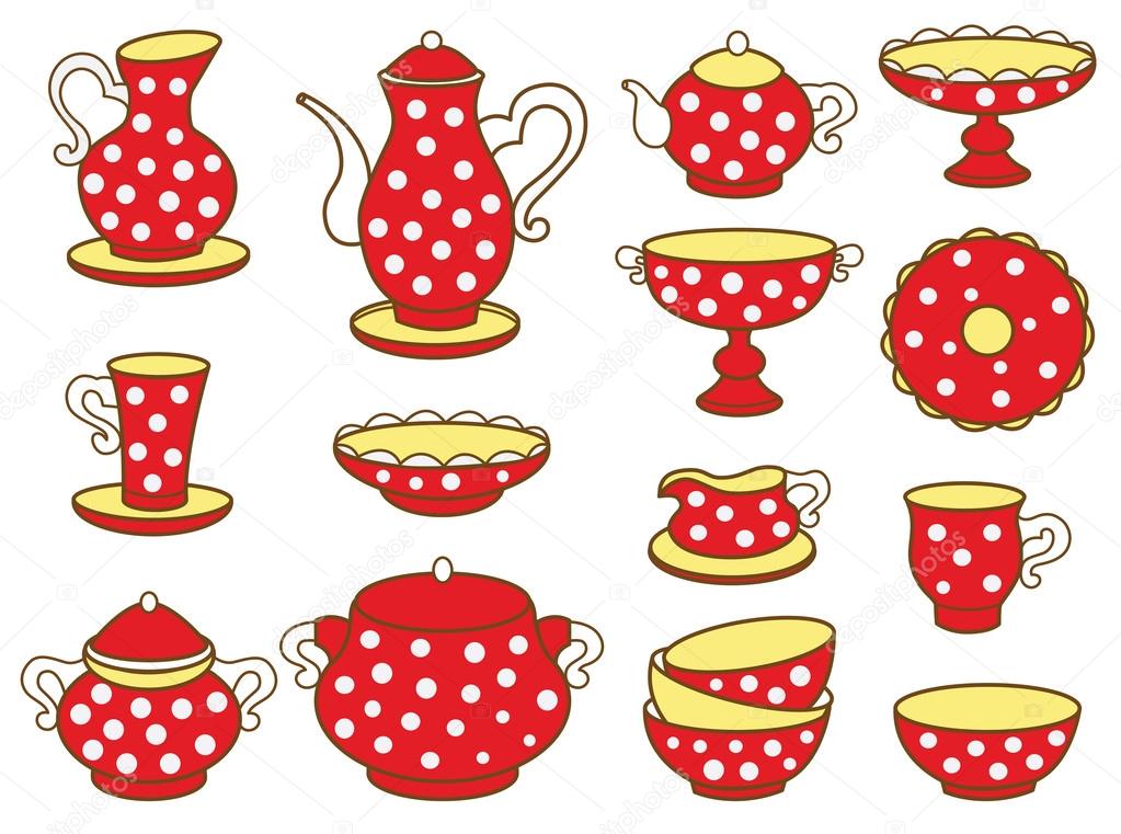 Tea set (vector illustration)