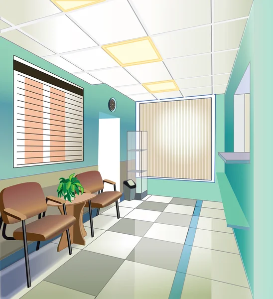 Sala verde del hospital (ilustración vectorial ) — Archivo Imágenes Vectoriales