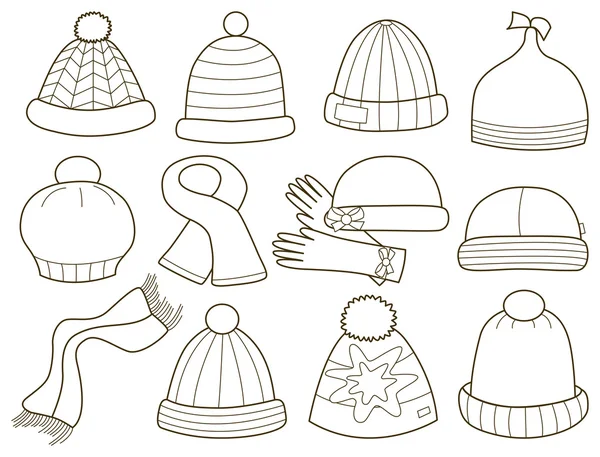 Collection of fashionable caps (vector illustration) — Stock Vector
