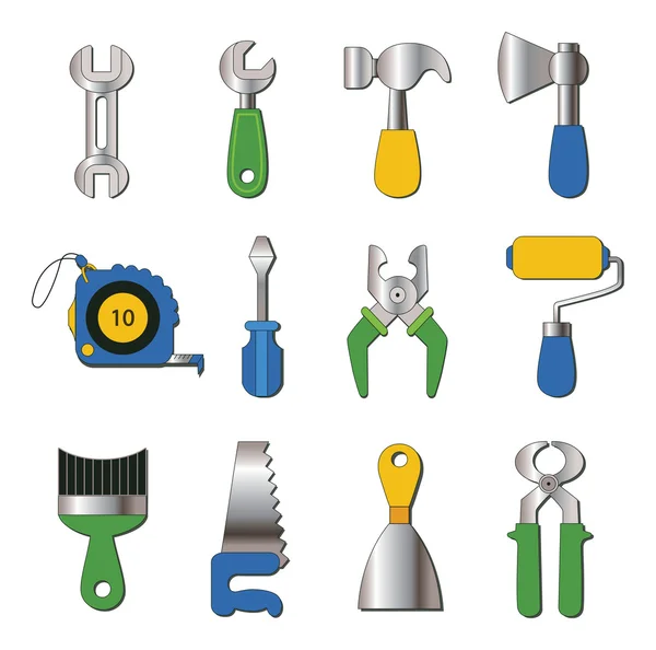 Set of working tools icons — Stock Vector