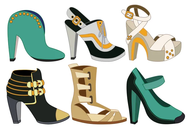 Набір жіночого взуття (векторна ілюстрація ) — стоковий вектор