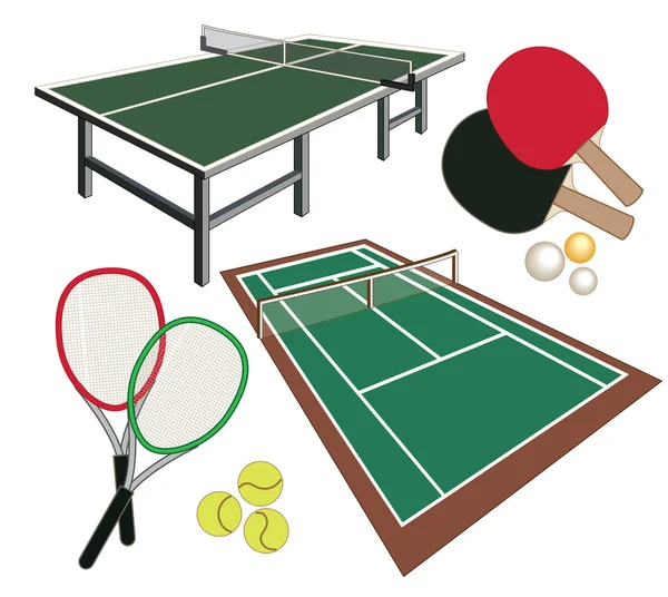 Набор различных иконок для тенниса — стоковый вектор