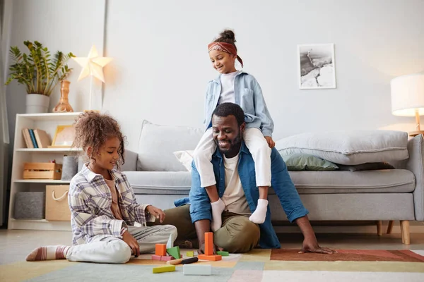 Father Playing with Two Daughters — Stock Photo, Image