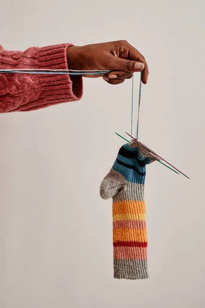 Knitting Hobby Close Up — Fotografia de Stock