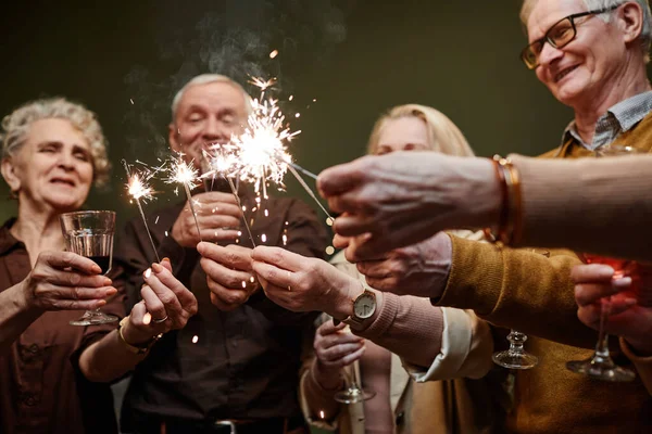 Aged people having celebration — Stock Photo, Image