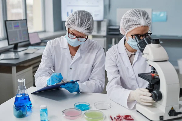 People examining samples in the lab — Stockfoto