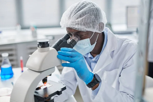 Cientista que trabalha no laboratório — Fotografia de Stock