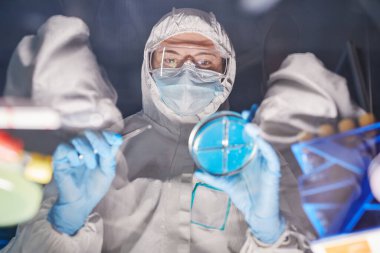 Doctor analyzing samples in the laboratory