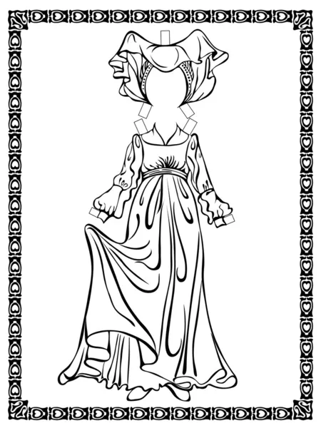 Средневековый костюм. Мода Бургундии — стоковый вектор