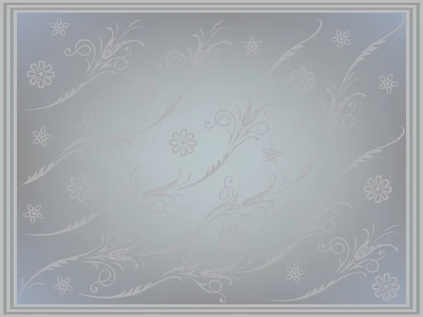 Floral swirling decorative elements on a gray background. Space for your text or picture — Stock Vector