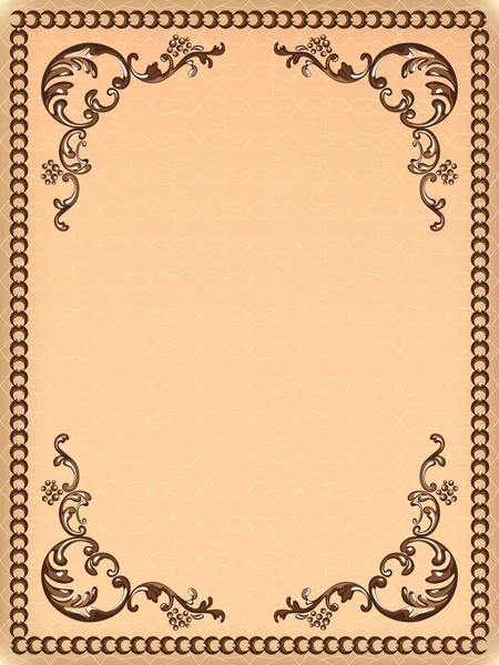 Vintage frame met wervelende decoratieve elementen — Stockvector