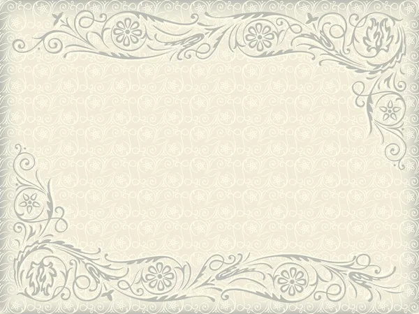 Ornamentale florale Hochzeit Hintergrund. Rahmen mit wirbelnden Zierelementen — Stockvektor