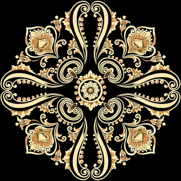 Διακοσμητικά floral μοτίβο με περιστροφικές κινήσεις διακοσμητικά στοιχεία — Διανυσματικό Αρχείο